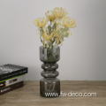 luxury smoky gray glass&crystal vases for home